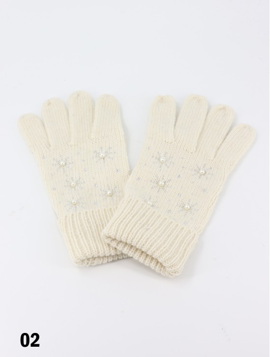 Fashion Knitted Gloves W/ Snowflake detail (Gloves Only)